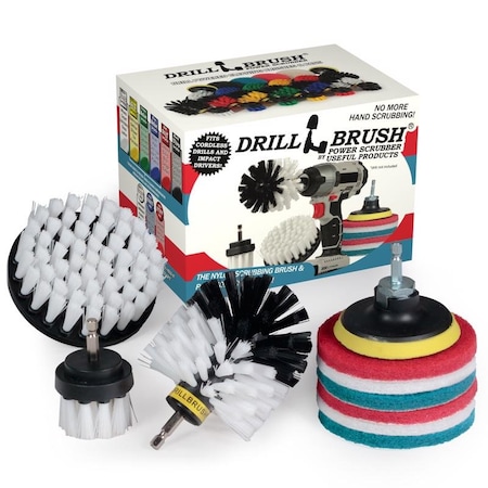 Drillbrush Drillbrush 4 in. W Soft/Medium Bristle Metal Handle Drill Brush Set 810003601216